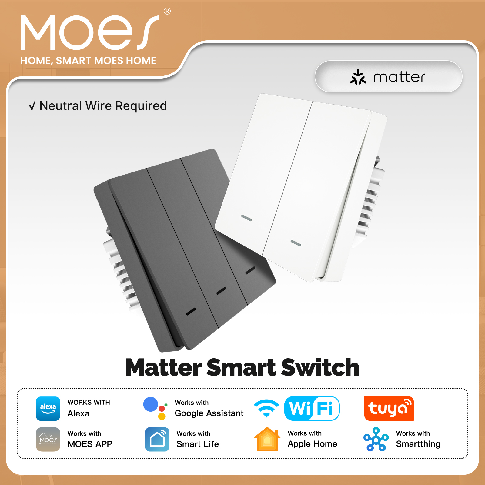 Smart Home Switch - MOES Matter Tuya WiFi Smart Light