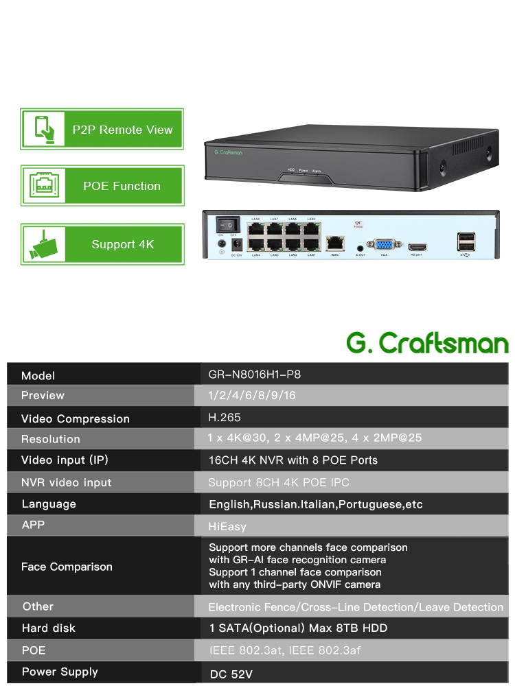 C-R,8CH POE Network Video Reco - Smart Home Microsoft ulasan dan harga