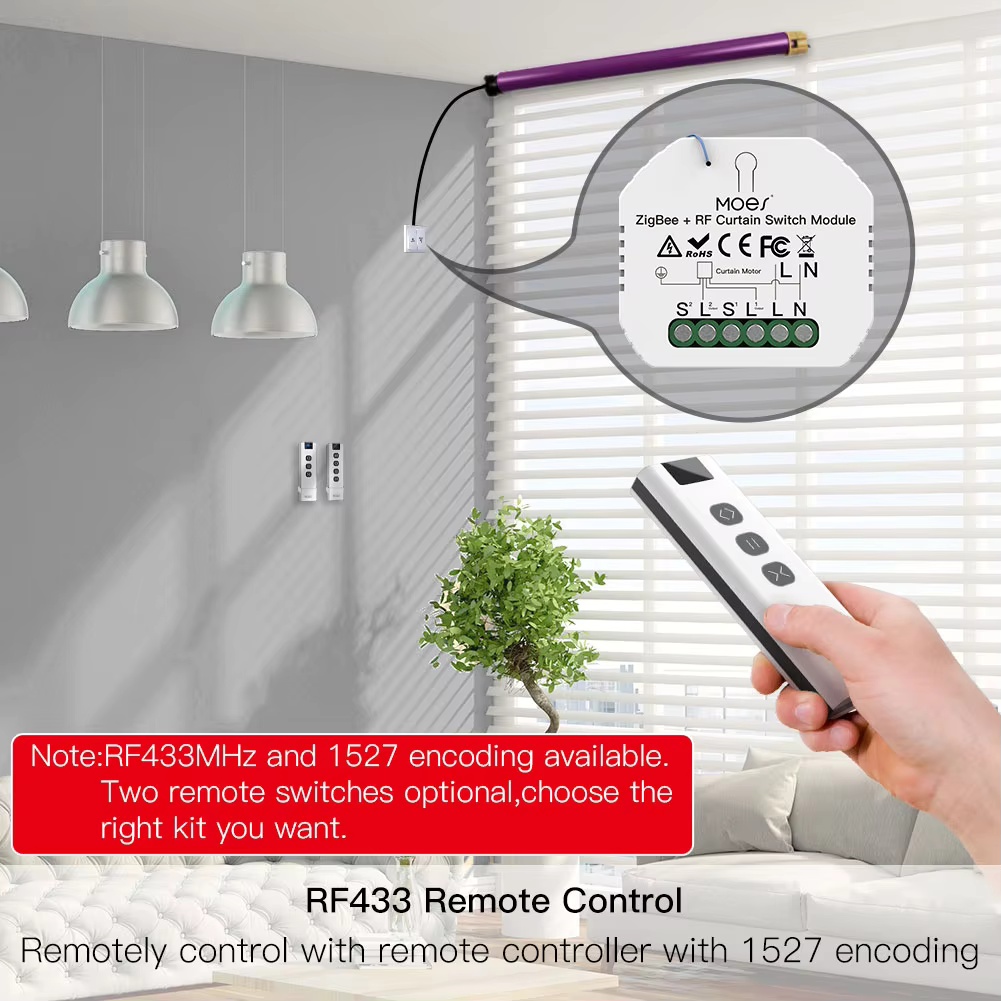MOES ZigBee Smart RF433 Curtai - Smart Home Solution ulasan dan harga