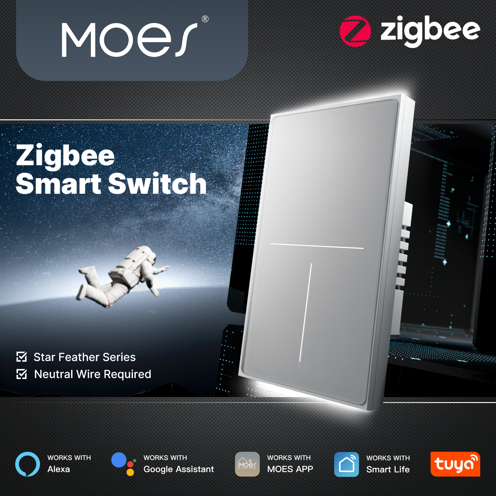 MOES Tuya ZigBee Star Feather  - Smart Home Solution ulasan dan harga