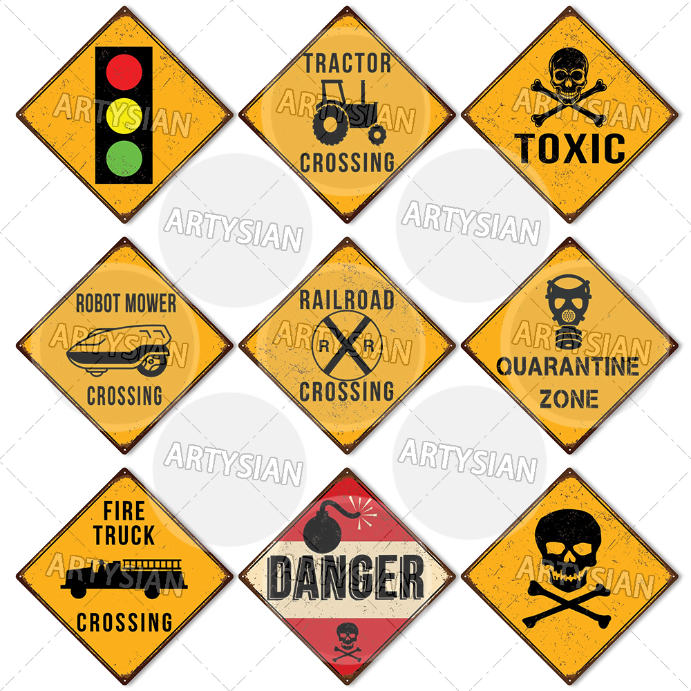 TRAFFIC Warning Metal Sign DAN - Smart Home Icon ulasan dan harga
