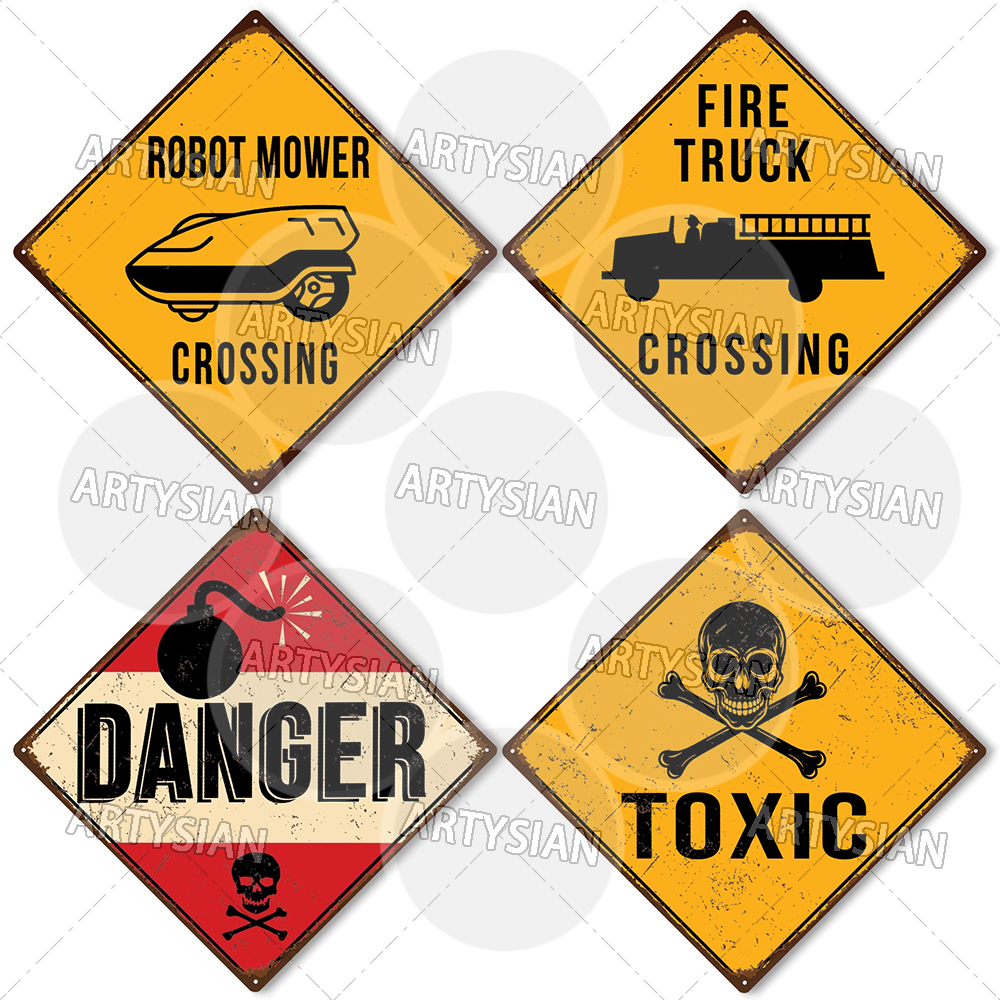 TRAFFIC Warning Metal Sign DAN - Smart Home Icon ulasan dan harga