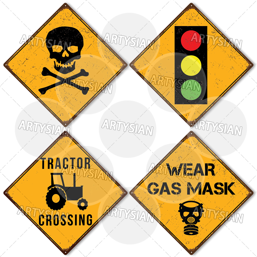 TRAFFIC Warning Metal Sign DAN - Smart Home Icon ulasan dan harga