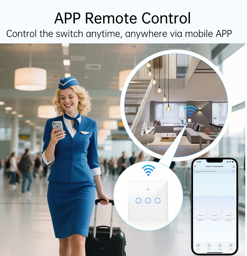 WiFi RF 433mhz Touch Wall Ligh - Smart Home Switch ulasan dan harga