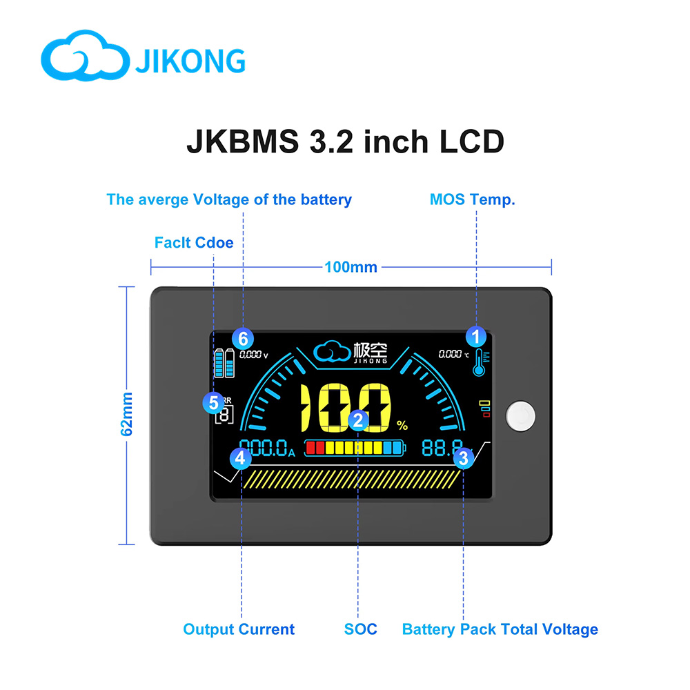 JK BMS LCD Display 3.2 Inch Sc - Smart Energy Monitor ulasan dan harga