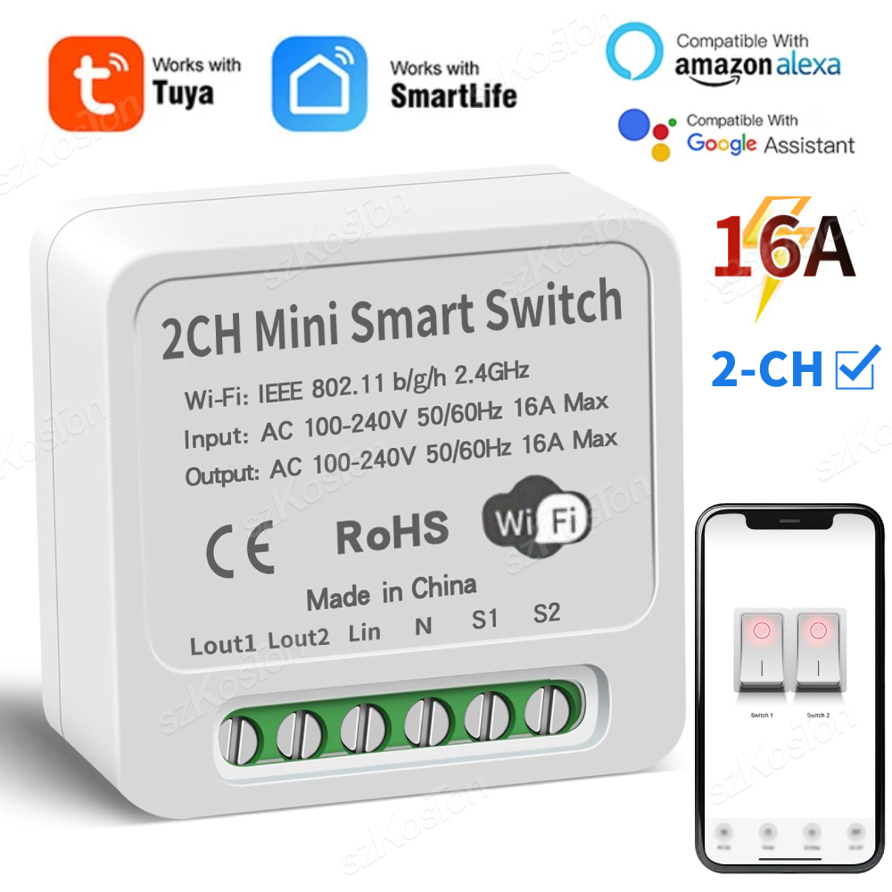 16A Tuya WiFi Smart Switch Mod - Smart Home Switch ulasan dan harga