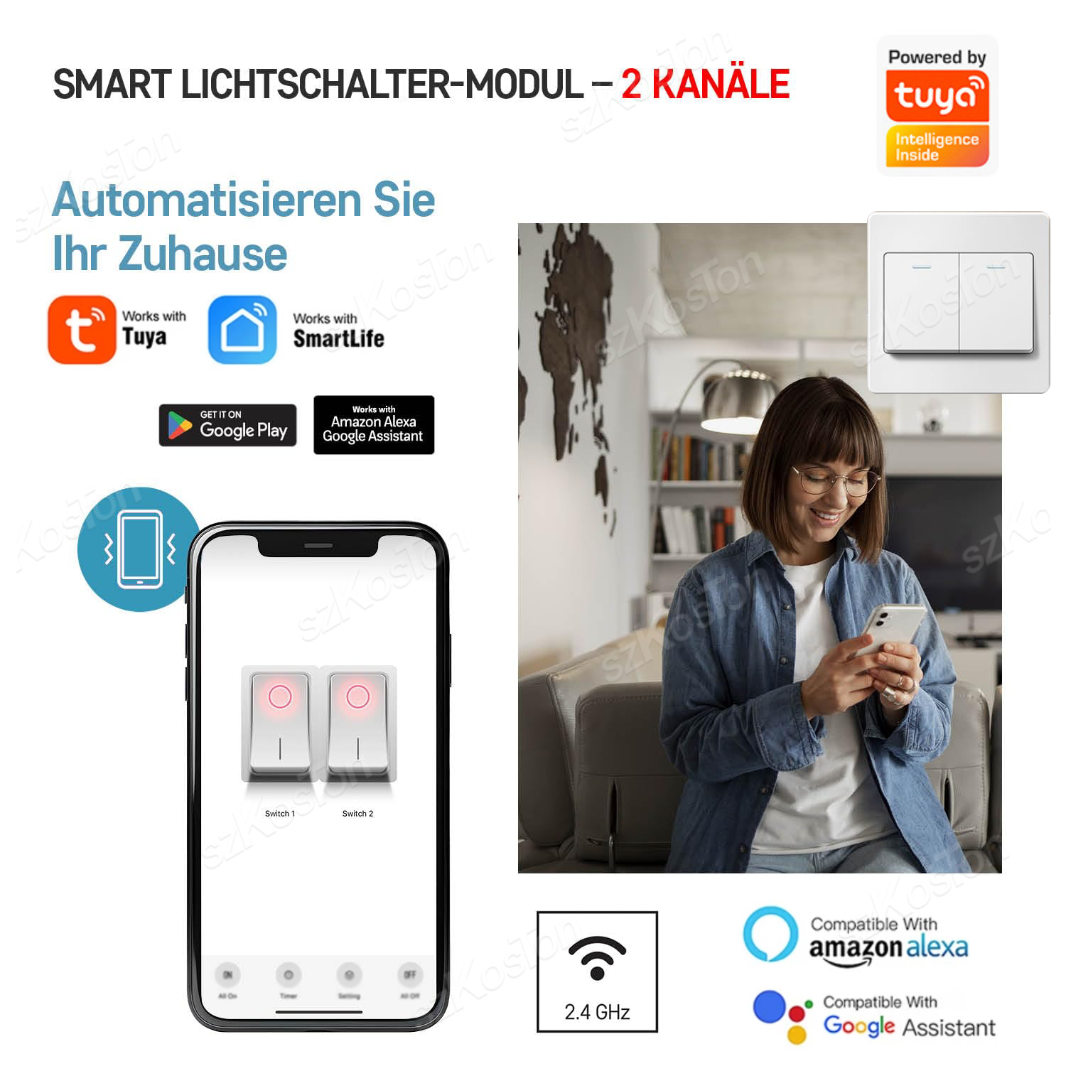 16A Tuya WiFi Smart Switch Mod - Smart Home Switch ulasan dan harga