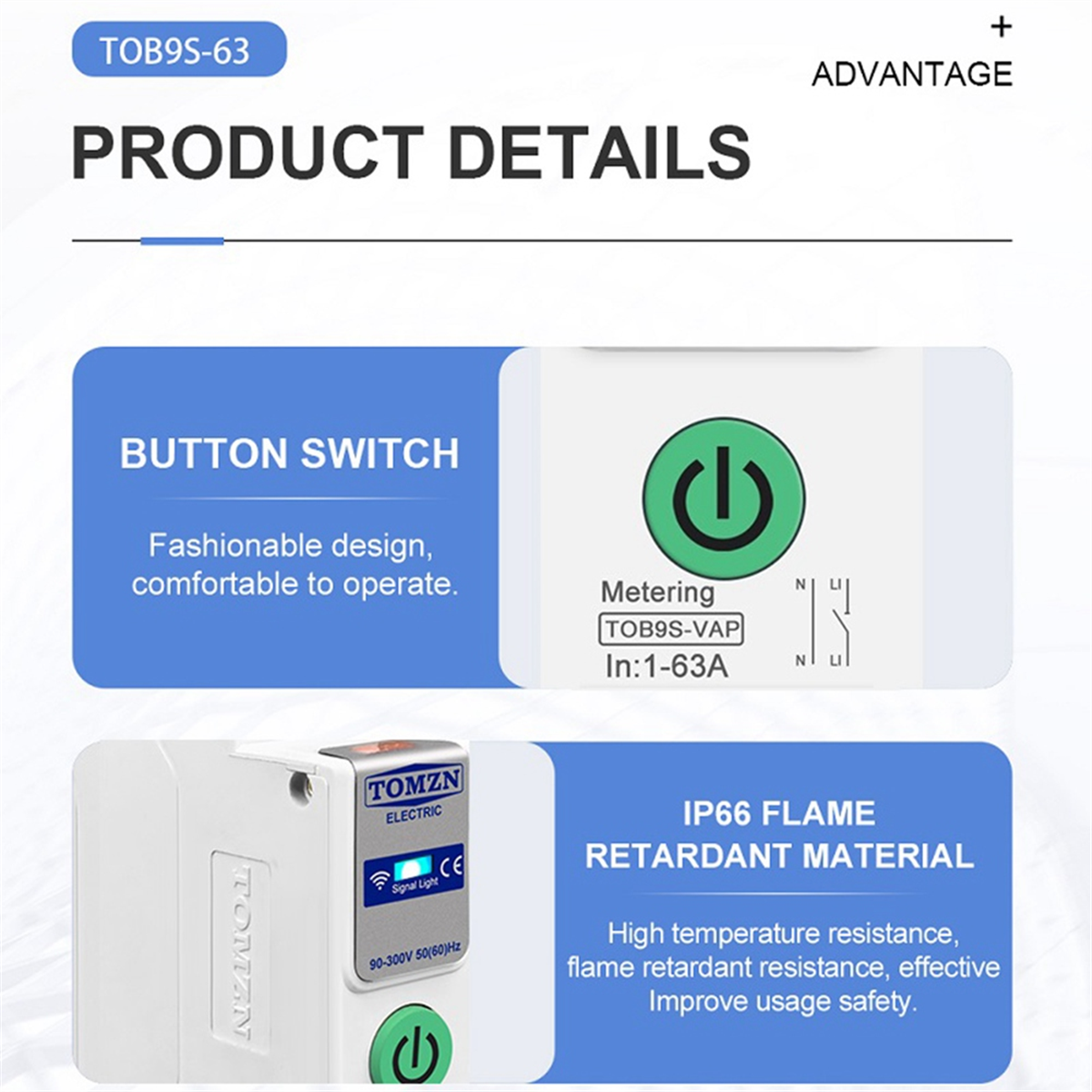 ABMO  TOB9S-VAP TUYA 63A 1P+N  - Smart Energy Monitor ulasan dan harga